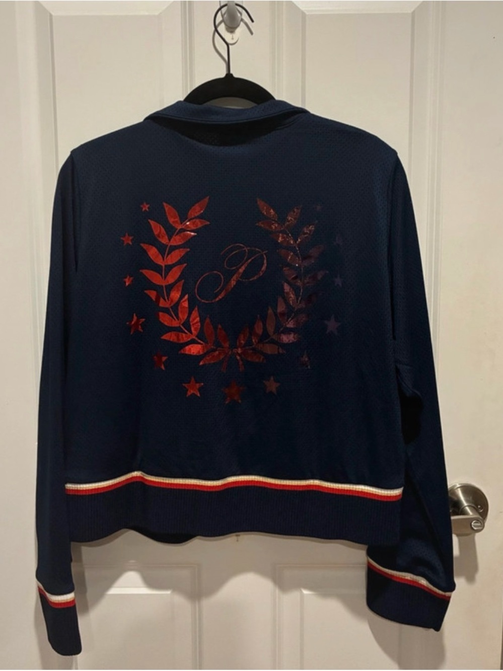 Vintage PINK Victoria's Secret Navy Zip Varsity Jacket